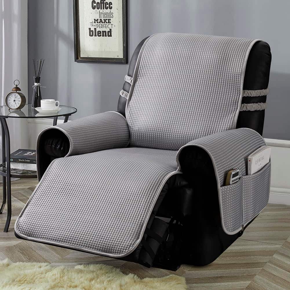 Fabibe - Recliner Chair Cover, True Cooling Recliner Slipcover, Stay in Place (Grey, Recliner 23" Regular) - Grey Recliner 23" Regular