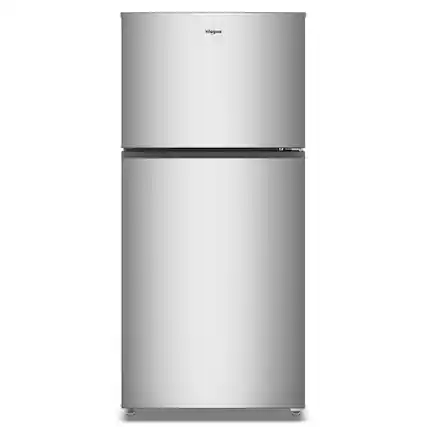 Front. Whirlpool - 30 in. Wide 19 cu. ft. Wide Top Freezer Refrigerator with Total Coverage Cooling - Fingerprint-Resistant Stainless Finish.