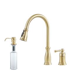 3-Spray Patterns Single Handle 1.8 GPM Pull Down Sprayer Kitchen Faucet with Soap Dispenser