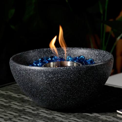 Siljoy - Tabletop Fire Pit Black Table Top Fire Bowl Outdoor  Indoor Portable Ethanol Fireplace Alcohol Fire Pot