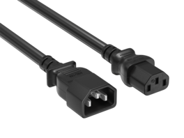 Cable Leader - Power Extension Cord, IEC C13 to C14 Heavy Duty, 14 AWG 15A 250V for PDU, UPS, Server Rack, Network Switch - Black