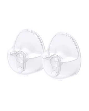 Front. eufy - Original Milk Container (2-Pack) for Wearable Breast Pump E10 - Clear.