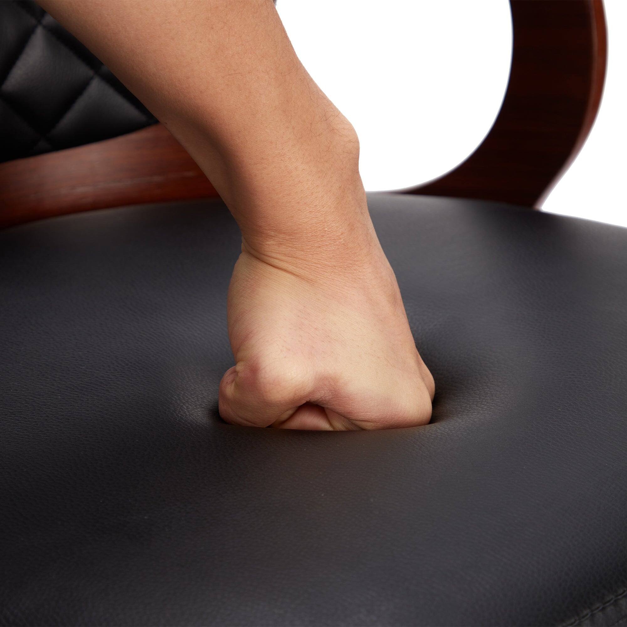 Alt View 2. Vecelo - Set of 4 Swivel Bar Stools - PU Leather & Metal Base, 360° Rotation, 330lb Capacity for Kitchen Island & Bistros - Black.