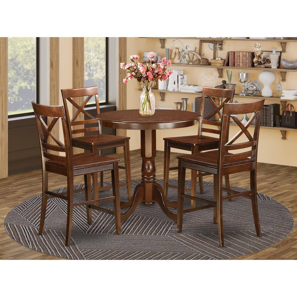 East West Furniture 5 PC counter height Dining room set pub Table and 4 ...