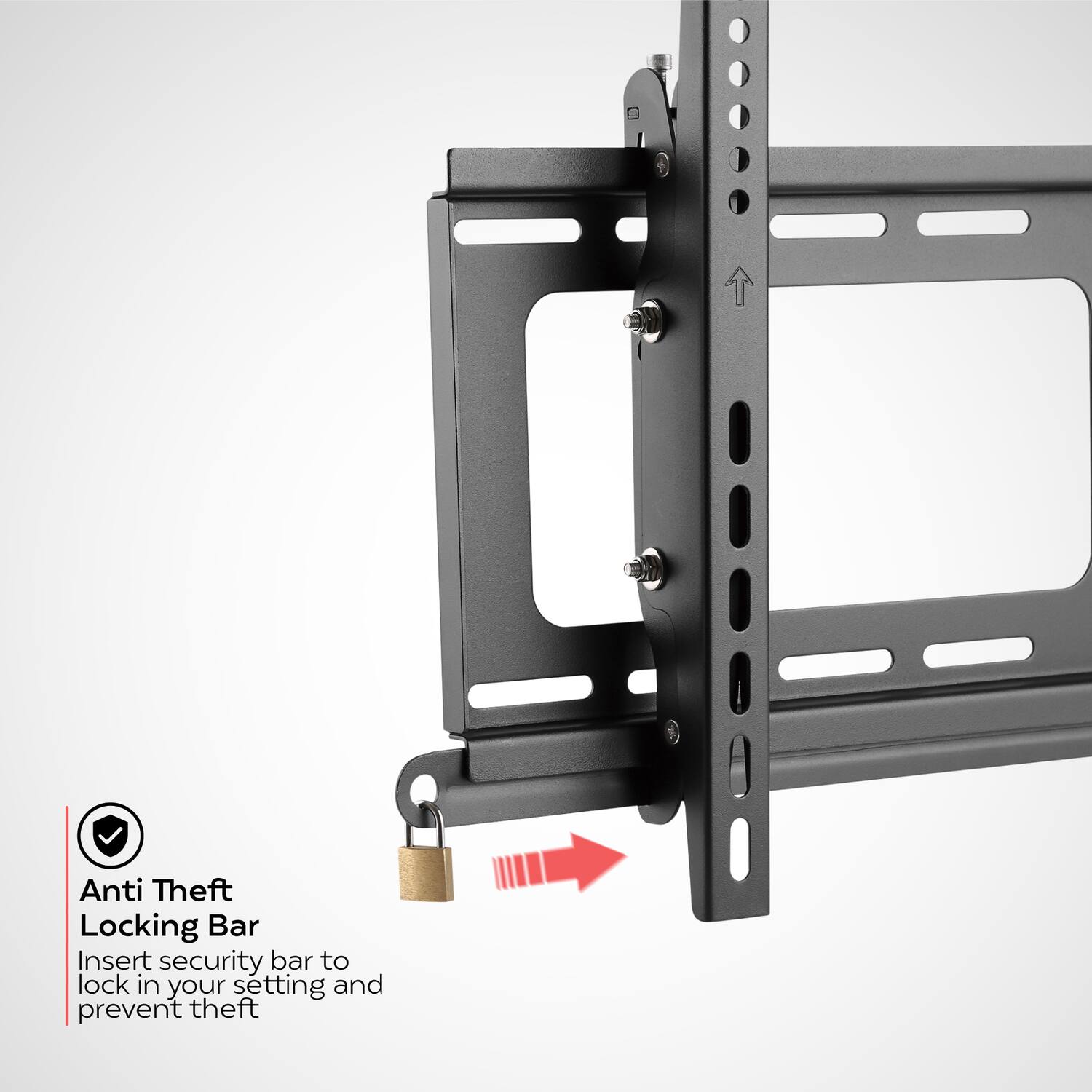 Anti Theft Locking Bar  
Insert security bar to lock in your setting and prevent theft