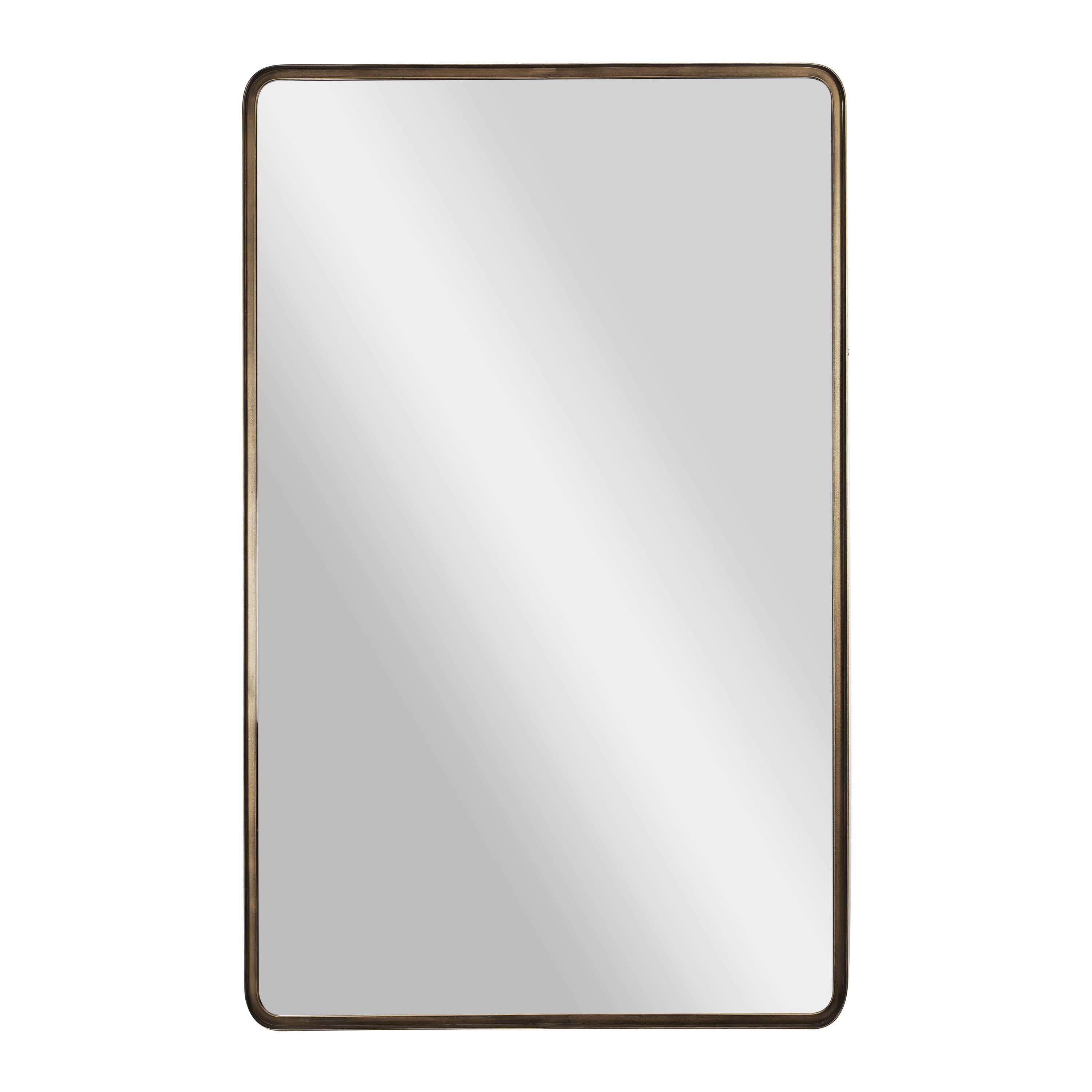 Alt View 8. Emma + Oliver - Afsin Wall Mirror with Silver Backed Glass for Clarity for Entryways, Bathrooms & More - Bronze.