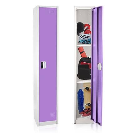 Front. AdirOffice - Storage Locker 629-Series 72" H 1-Tier Steel 2-Shelf Locker with Digital Lock - Purple.