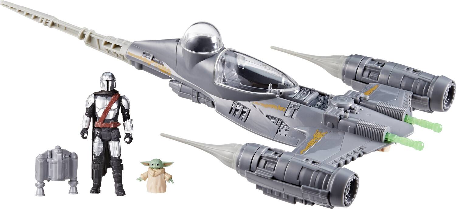 Alt View 1. Hasbro - Star Wars - Epic Hero Series - The Mandalorian's N-1 Starfighter Set   - Collectibles - Multicolor.