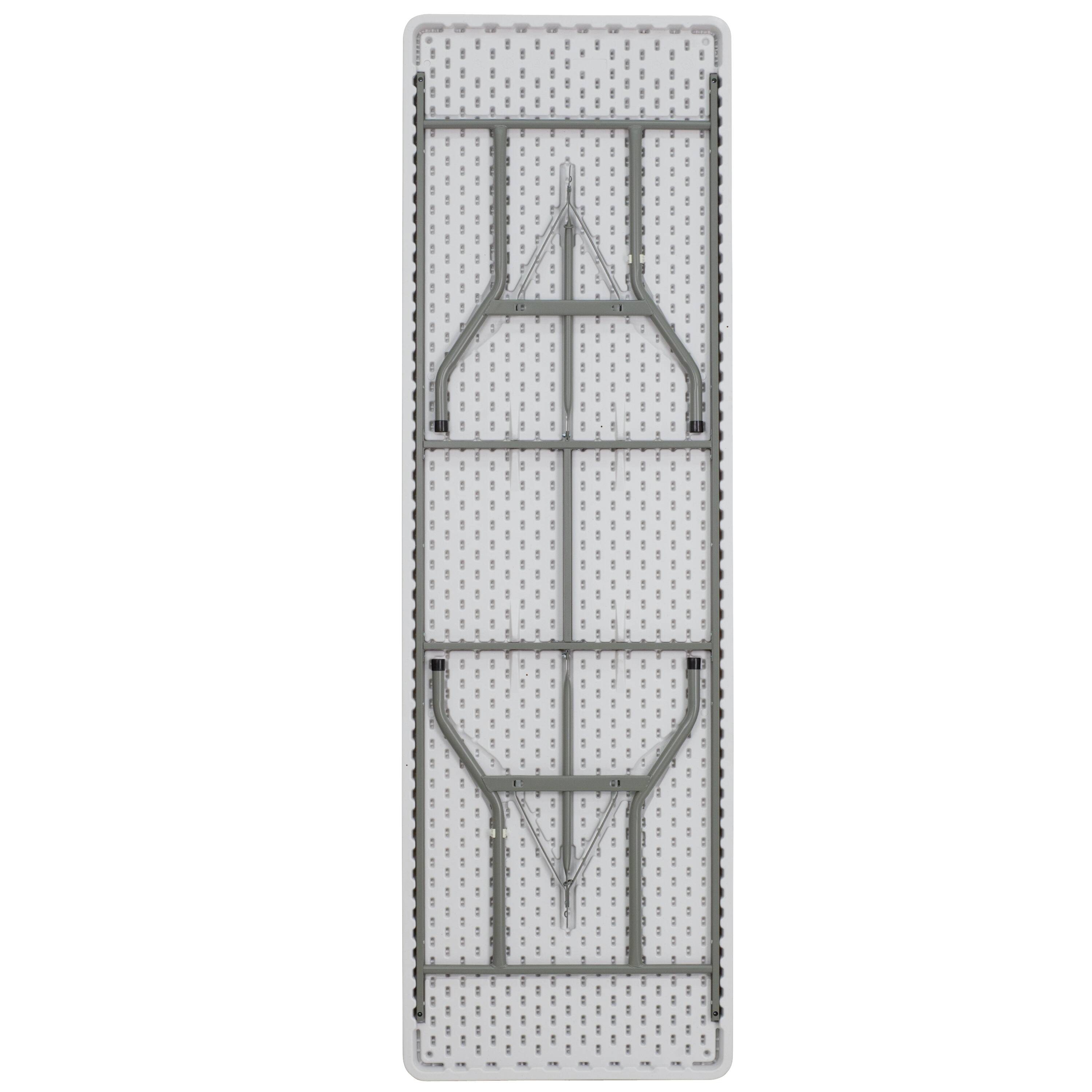 Alt View 14. Alamont Home - Elon 8-Foot Granite White Plastic Folding Table - Banquet / Event Folding Table - Granite White.