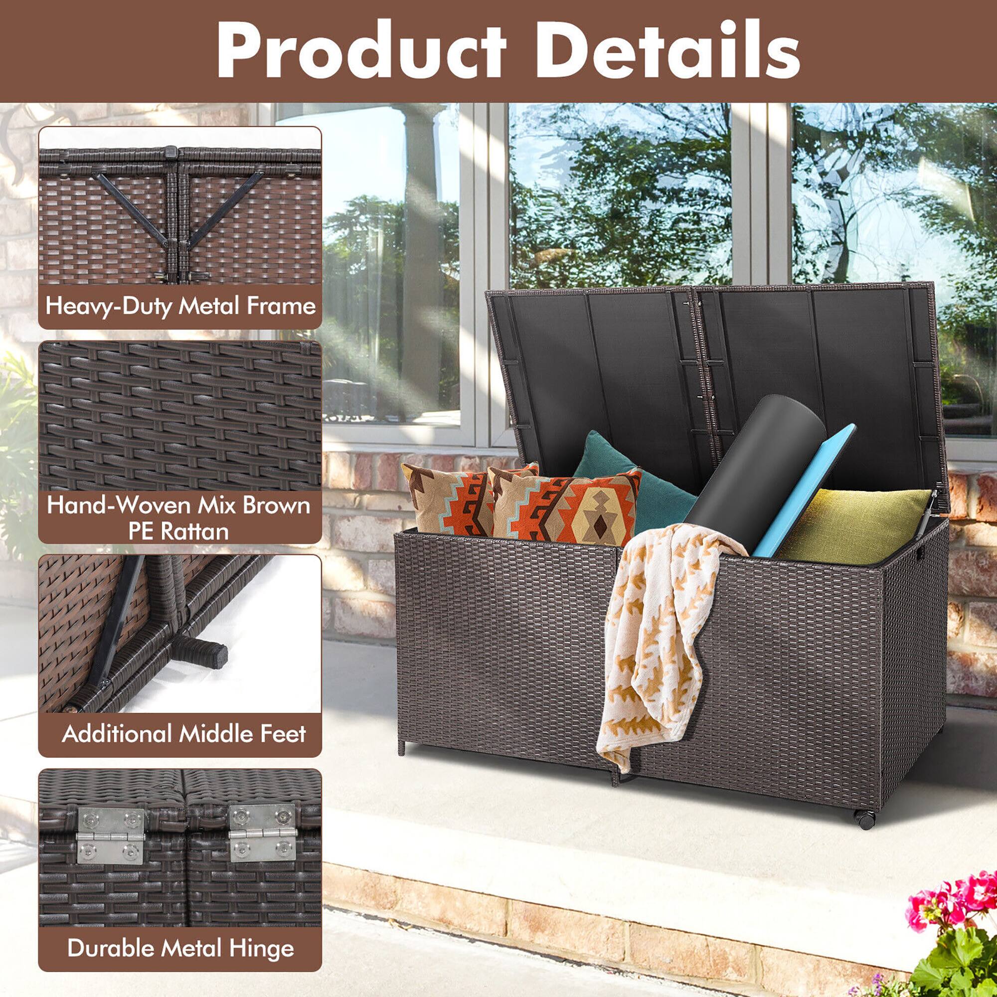 Product Details

- Heavy-Duty Metal Frame
- Hand-Woven Mix Brown PE Rattan
- Additional Middle Feet
- Durable Metal Hinge