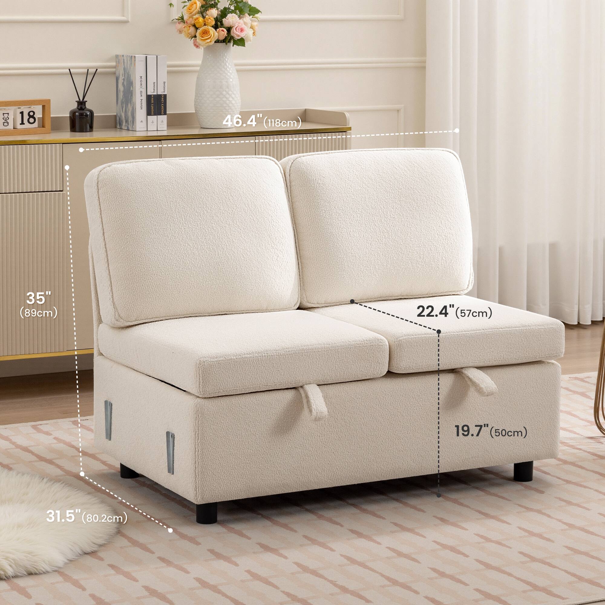 ESO 18 I I I i !  
46.4" (118cm)  
35" (89cm)  
22.4" (57cm)  
19.7" (50cm)  
31.5" (80.2cm)