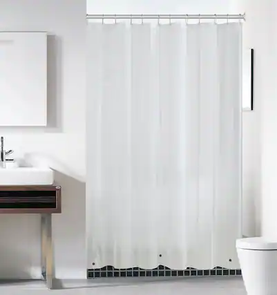 Front. Kate Aurora - Kate Aurora Hotel Heavy Duty 10 Gauge Vinyl Shower Curtain Liners - Frosty 72" x 72" Standard Shower Curtain Liner - Frosty.