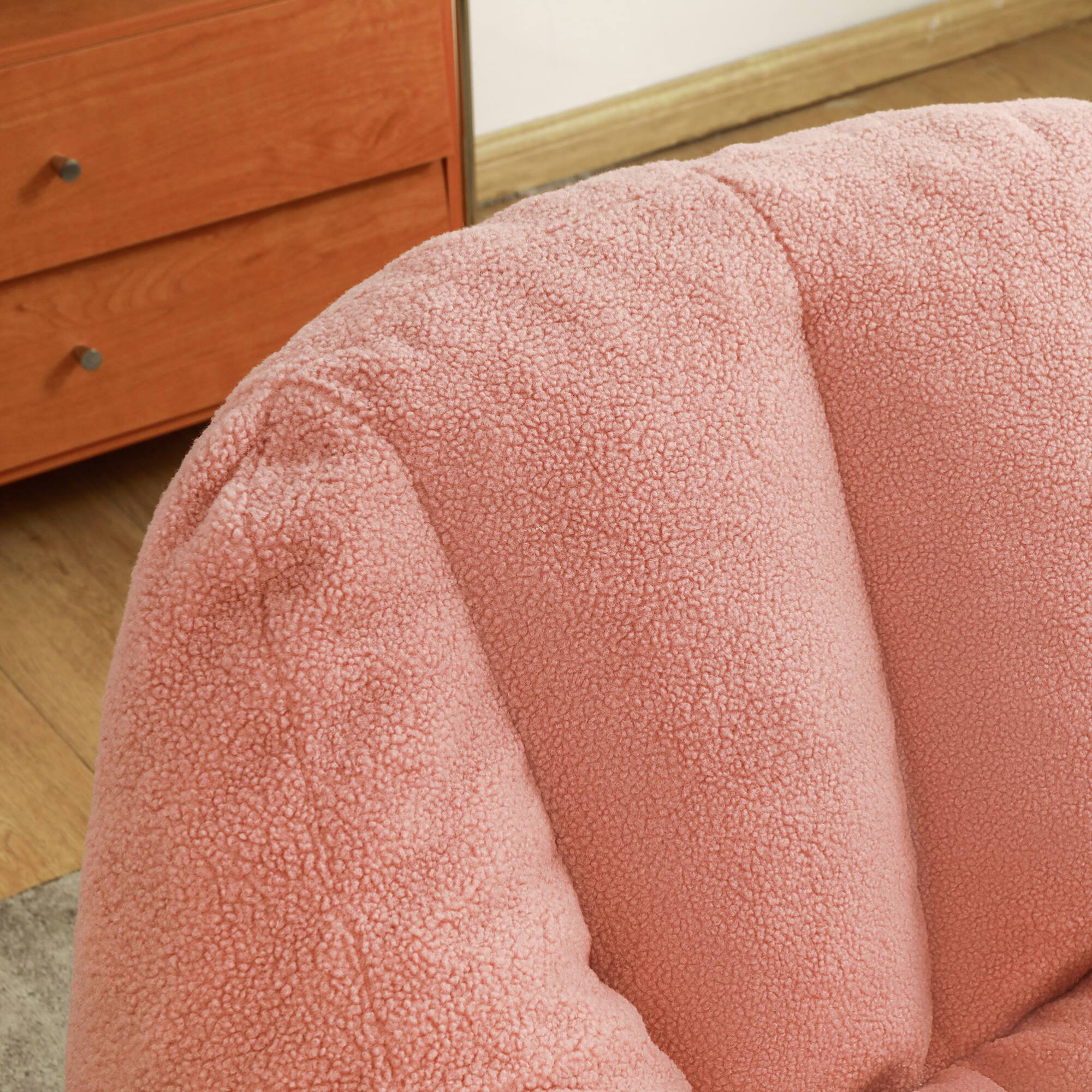 Alt View 2. GOODSILO - Large Faux Fur Bean Bag Chair with Memory Foam Filling for Ultimate Comfort and Support - Pink.