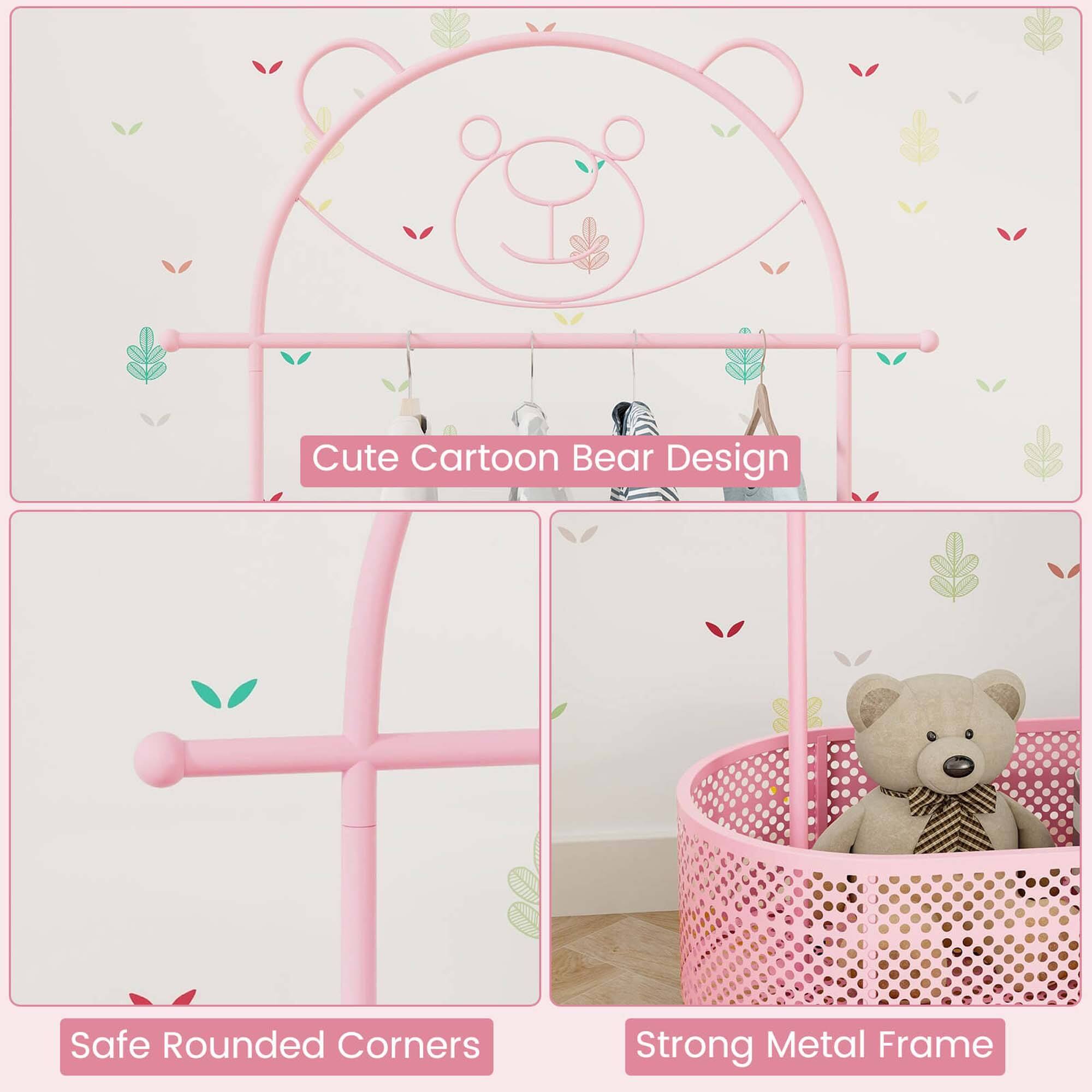 Cute Cartoon Bear Design, Safe Rounded Corners, Strong Metal Frame