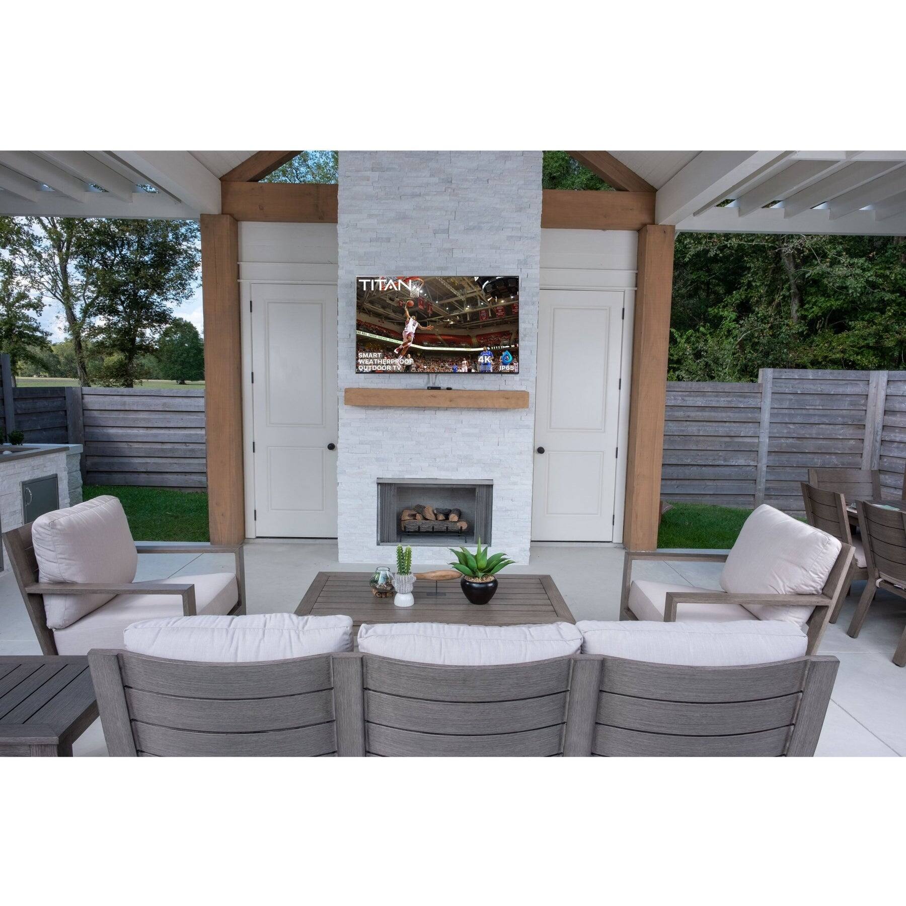 Alt View 1. Titan - Titan L100 QNED 75" Covered Patio Smart Outdoor TV, IP65 Weatherproof, WebOS 4K, Assembled in USA 2 Yr Wty - Black.