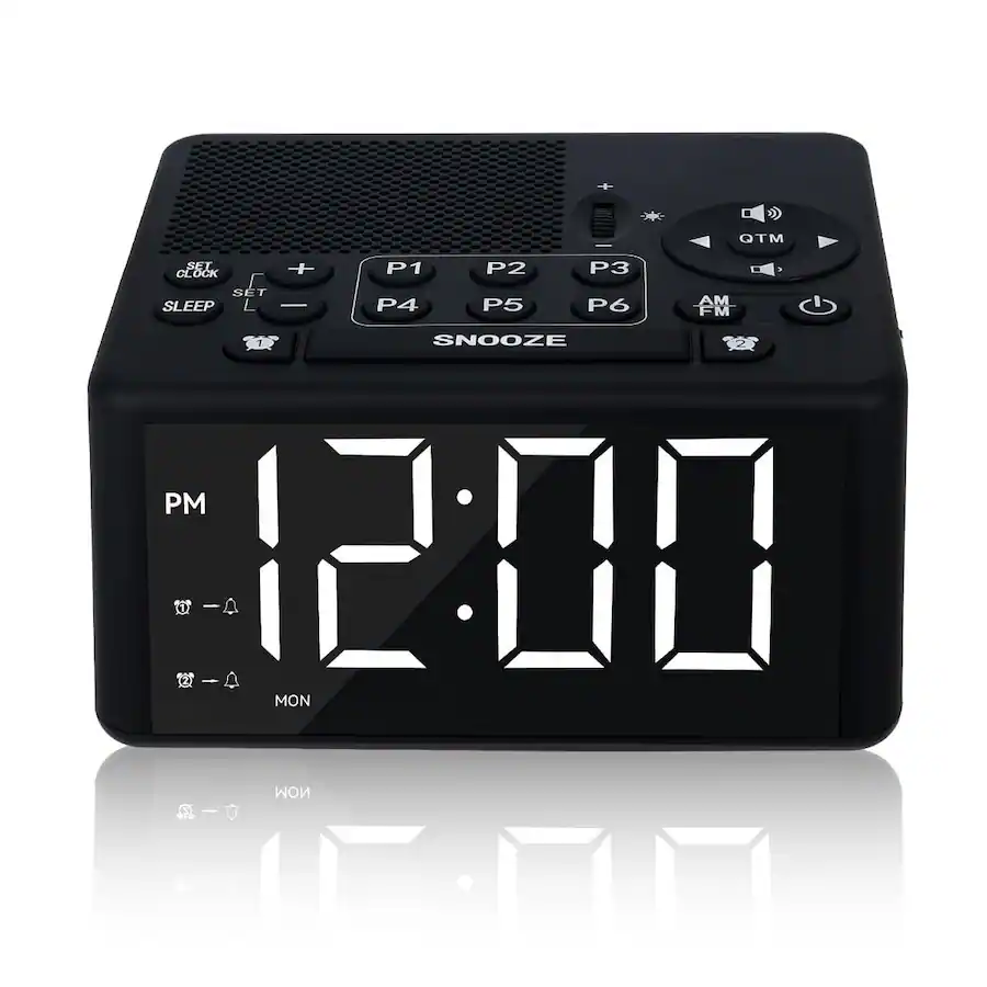 Dazzed Corner Digital Alarm Clock Radio with AM/FM Radio Black AVMWQ5 ...