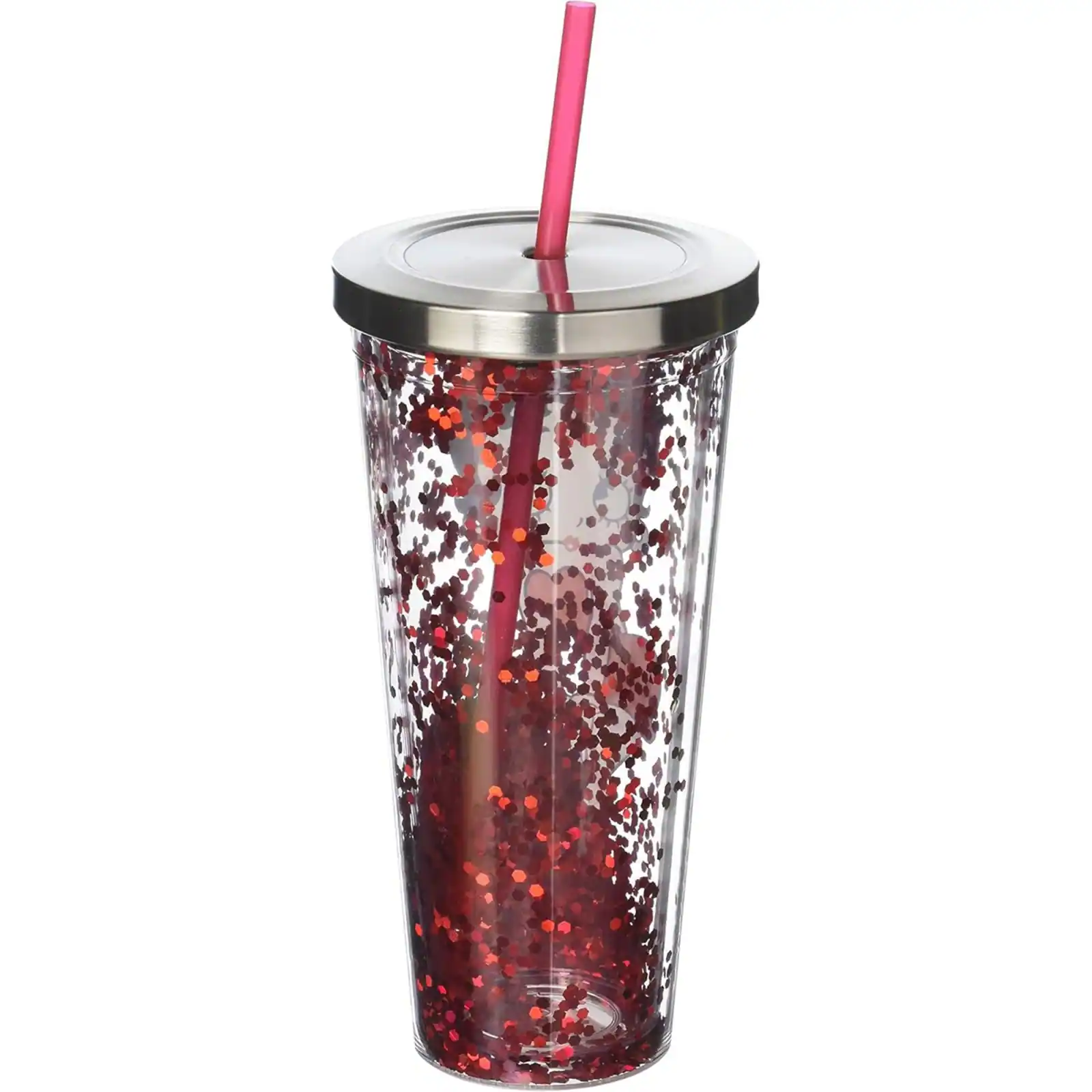 Angle. Spoontiques - Spoontiques Betty Boop Double Walled Insulated Acrylic Tumbler Glitter Cup with Straw 20 ounce - Multicolor.