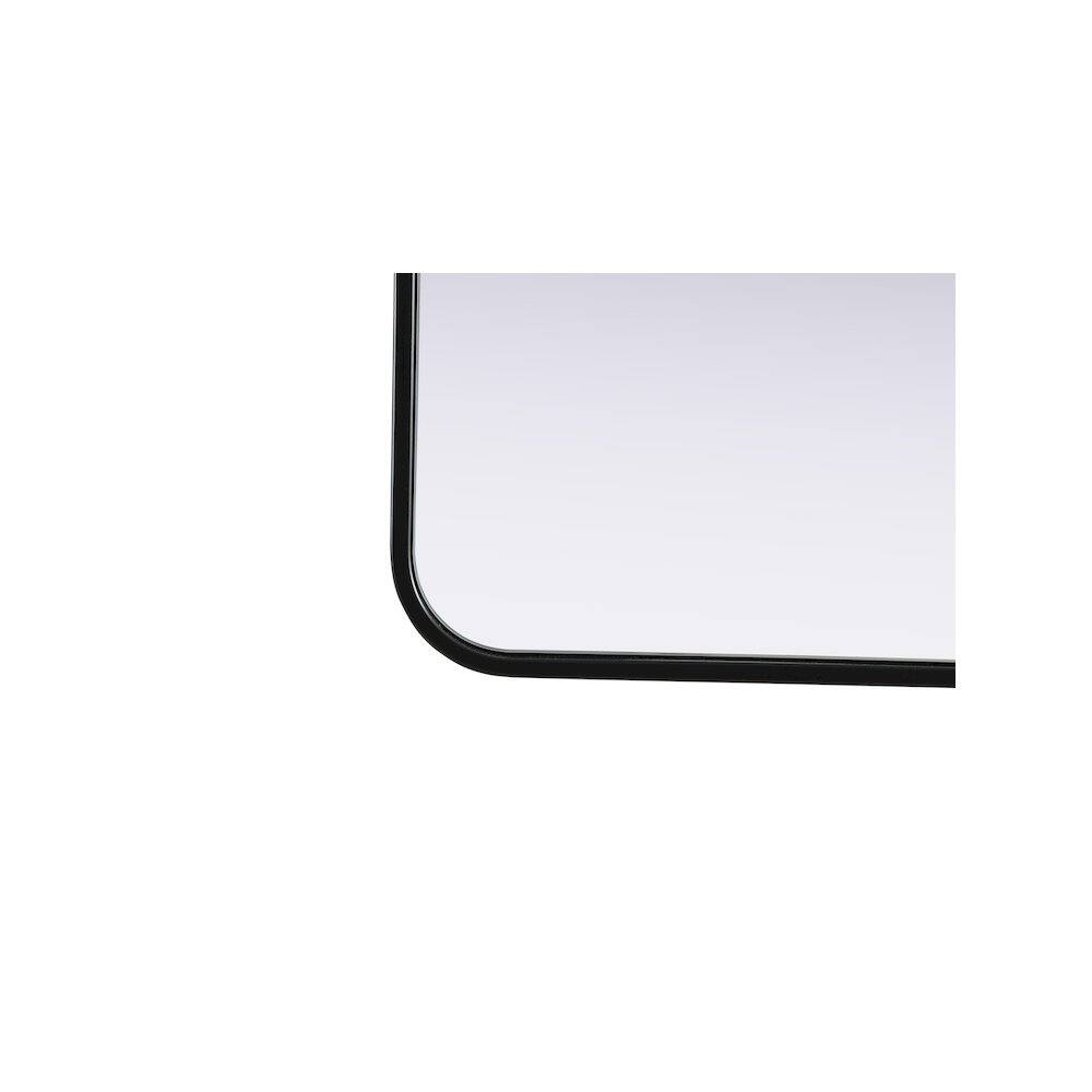 Left. Elegant Decor - Contour Metal Rectangle Mirror 30x40 in Black - Black.