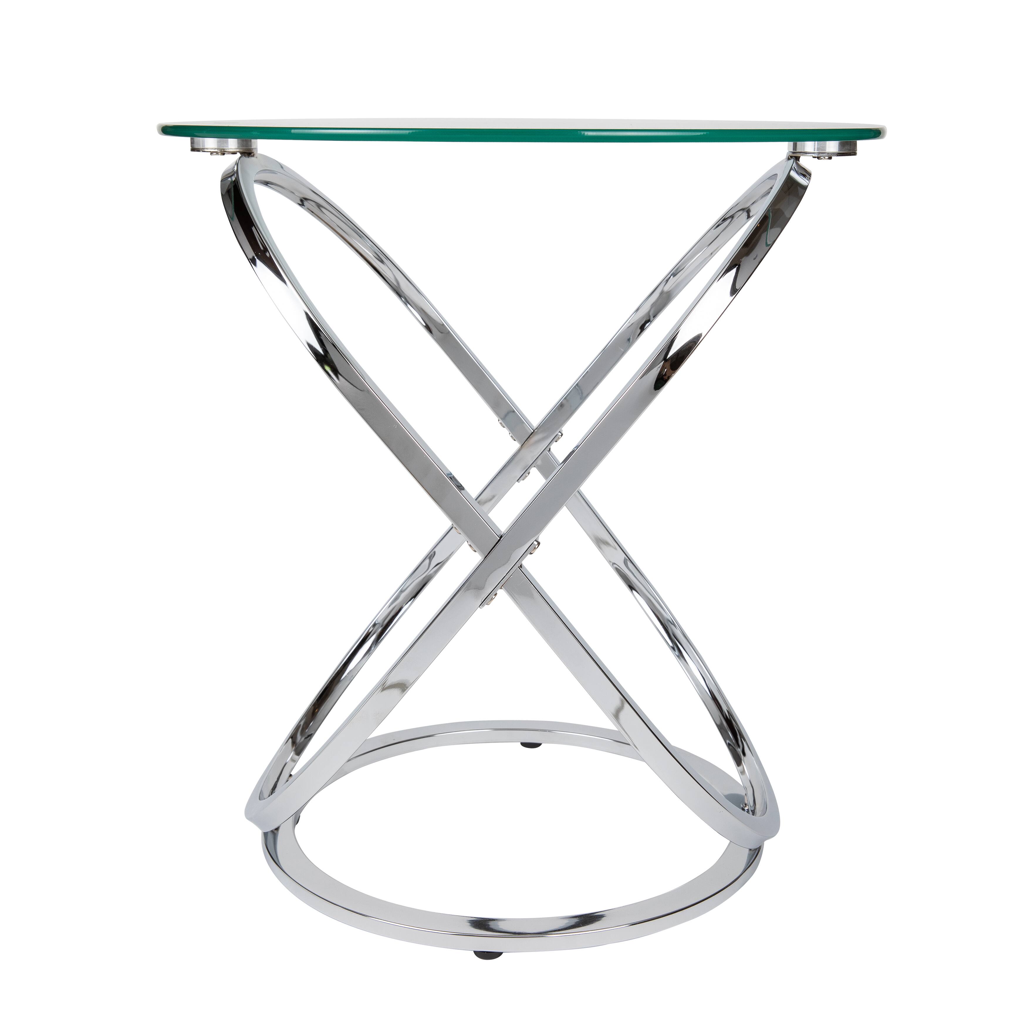 Alt View 5. Danya B - Danya B. Galaxy Chrome and Tempered Glass Round End Table - Silver.