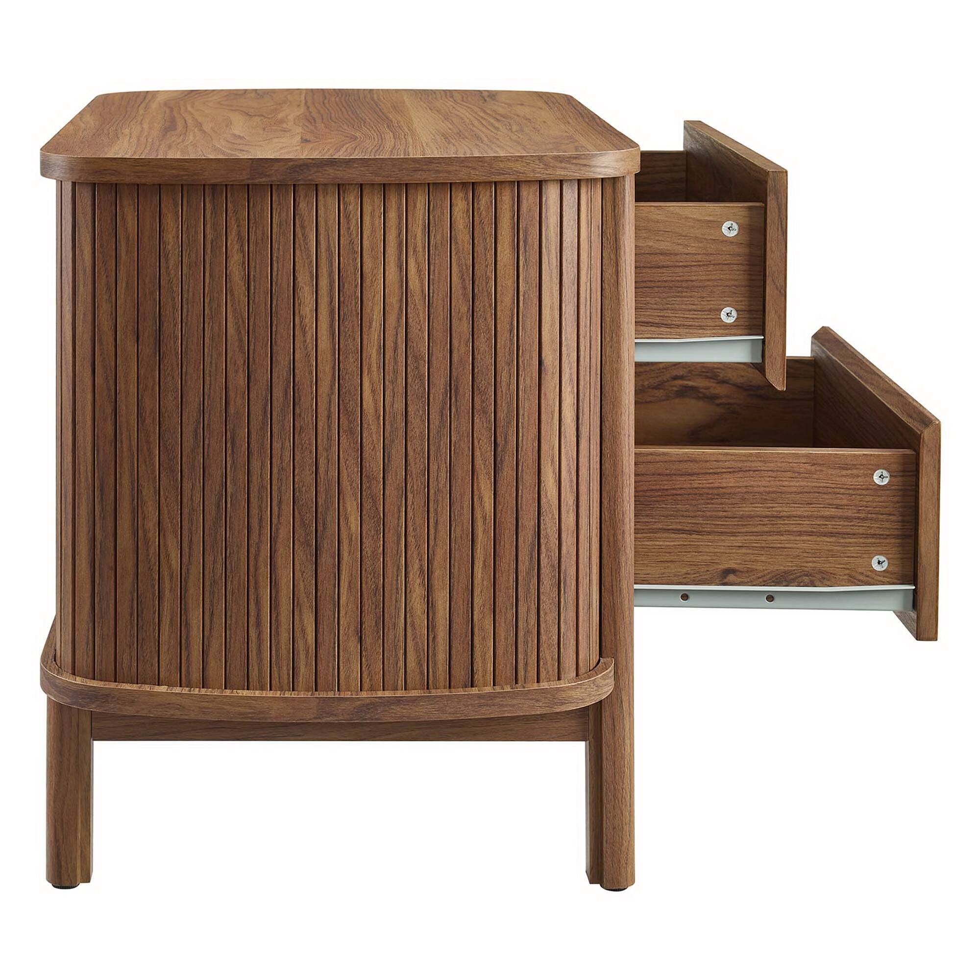 Alt View 5. Modway - Cadence 2-Drawer Nightstand by Modway - Walnut.