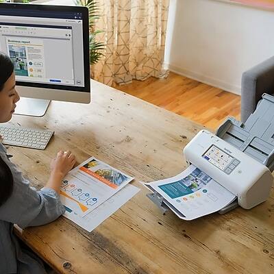 Alt View 3. Brother - ADS-4700W Duplex Document Scanner - White/Black.