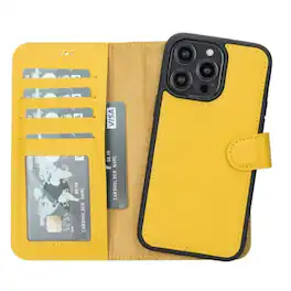 Kitcheniva - Magsafe Leather Wallet Case For Iphone 13 Pro Max - Yellow