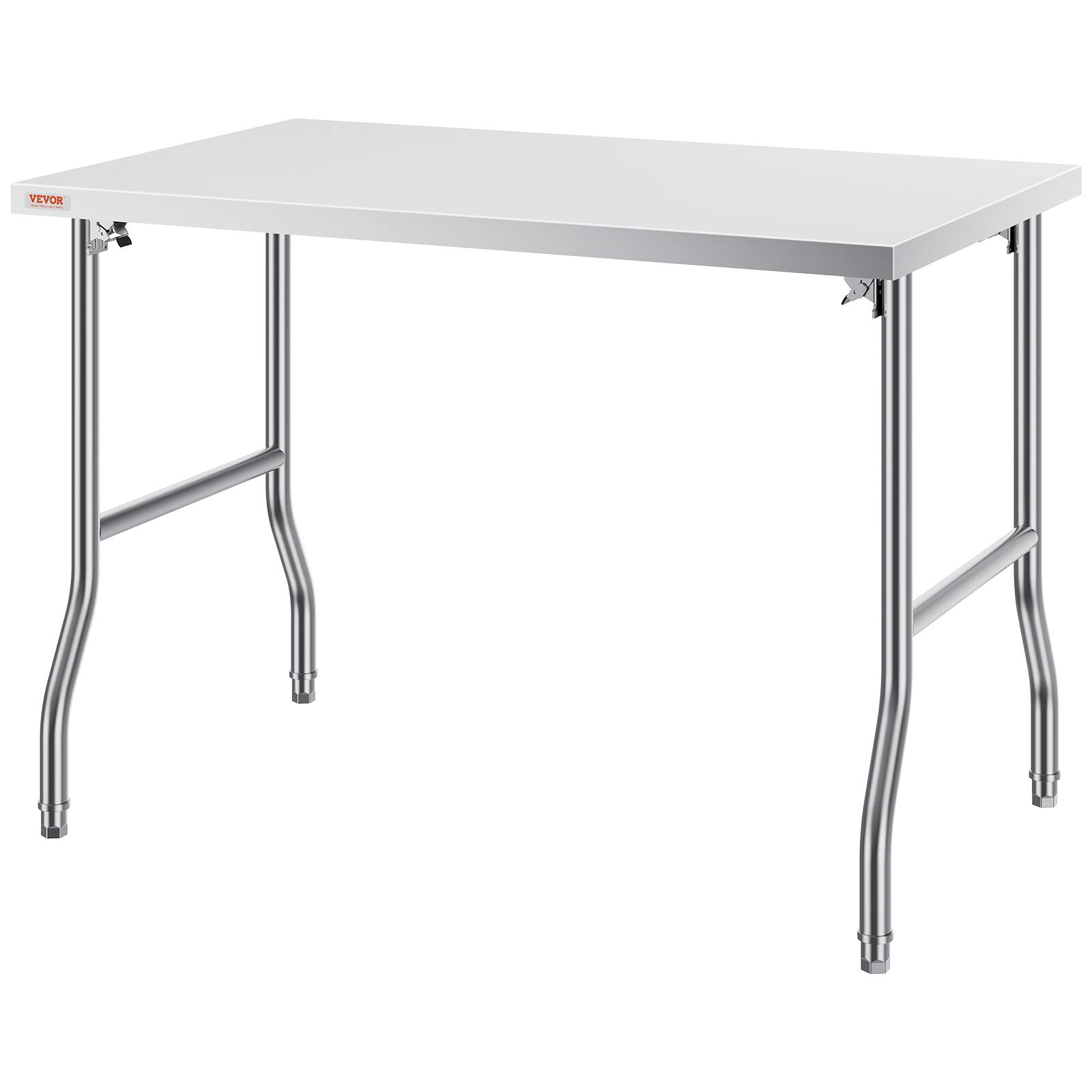 Alt View 5. VEVOR - Folding Commercial Prep Table, 48 x 30 Inch Commercial Worktable Workstation, Heavy-duty Stainless Steel Folding Table - Sliver.