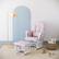 Angle. Storkcraft - Hoop Glider and Ottoman - White/Pink Swirl.
