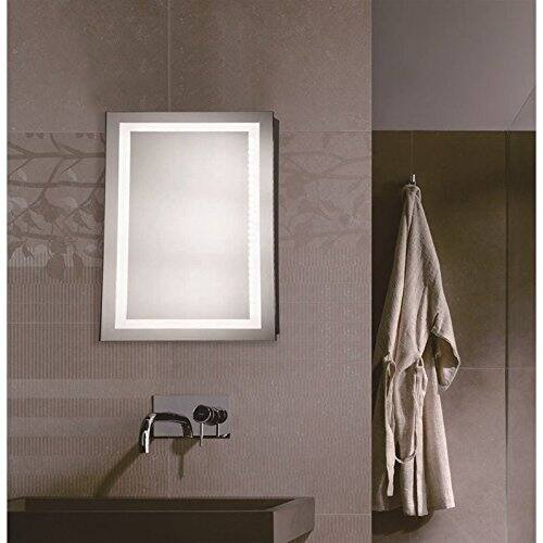Back. Elegant Decor - LED Hardwired Mirror Rectangle W20H30 Dimmable 5000K - Glossy White.