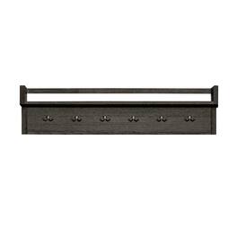 Liberty Furniture Industries - Mill Creek Wall Bridge with 6 Double Hanging Hooks - Oak Wood - Peppercorn
