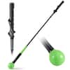 Front. Costway - Costway 40" Golf Swing Trainer Aid with Weighted Head for Grip Rhythm Flexibility Balance - Green.