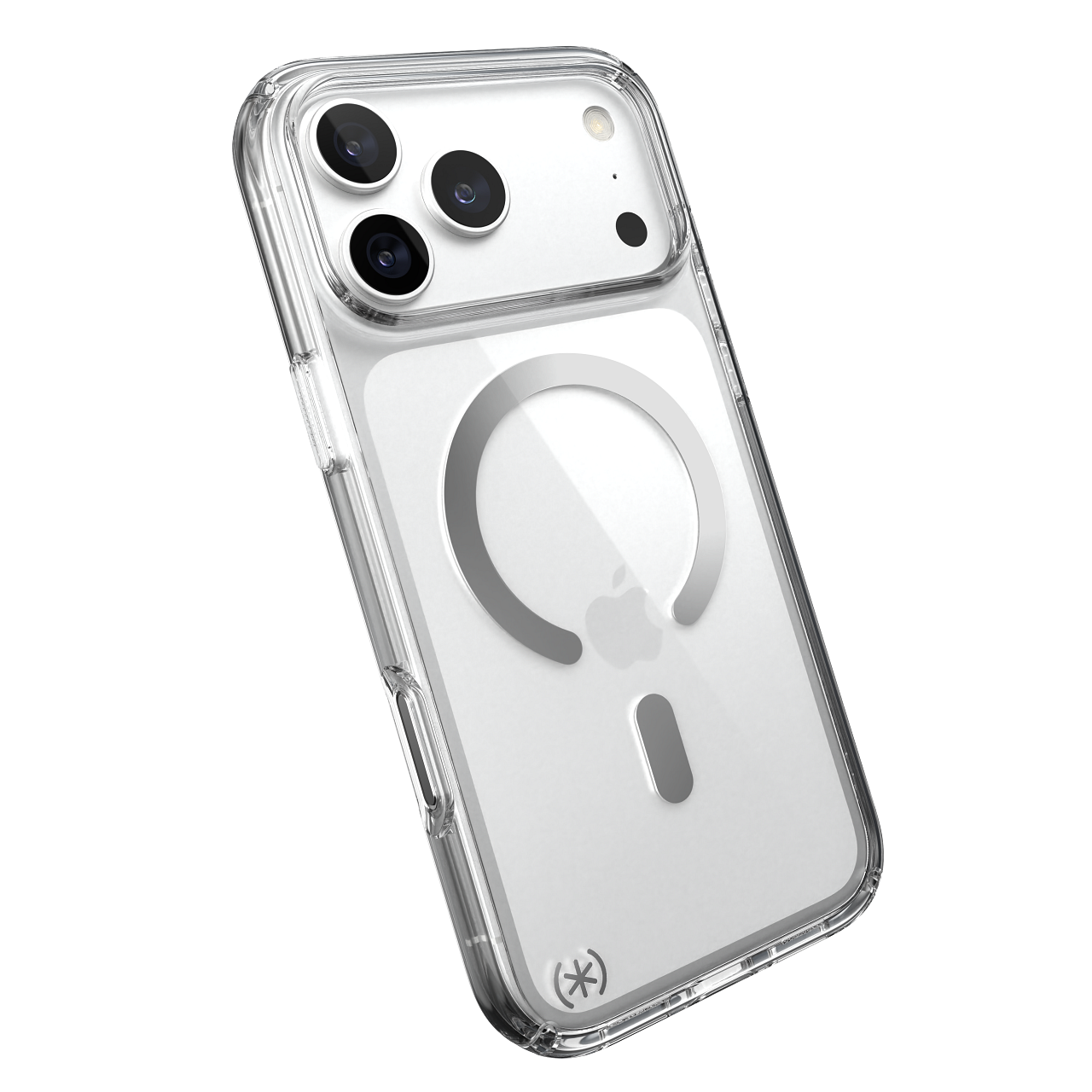 Left. Speck - Presidio Perfect Clear Case with MagSafe for Apple iPhone 18 Pro Max / iPhone 17 Pro Max - Clear.