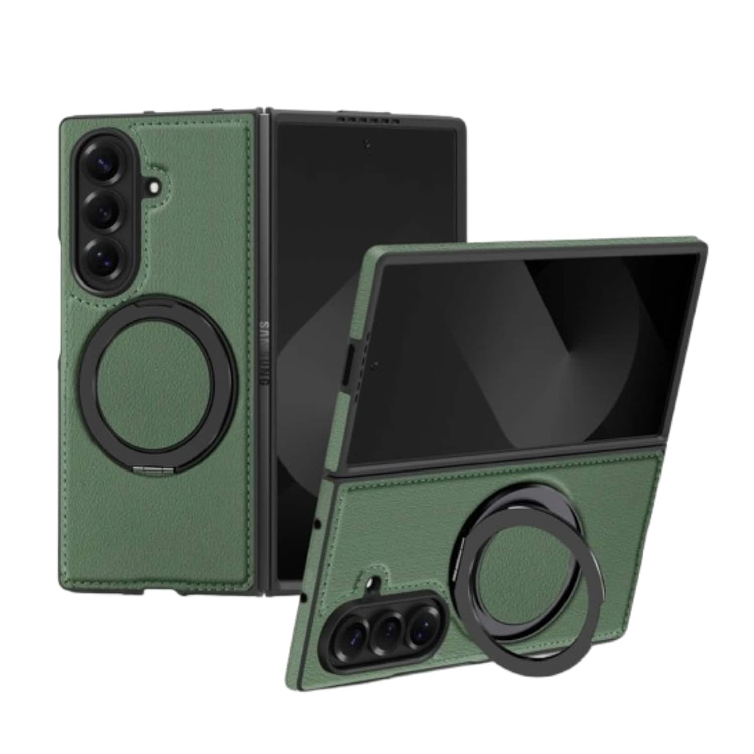 Stock Preferred - MagSafe Case with Magnetic Ring Stand for Samsung Galaxy Z Fold7 Dark Green - DarkGreen