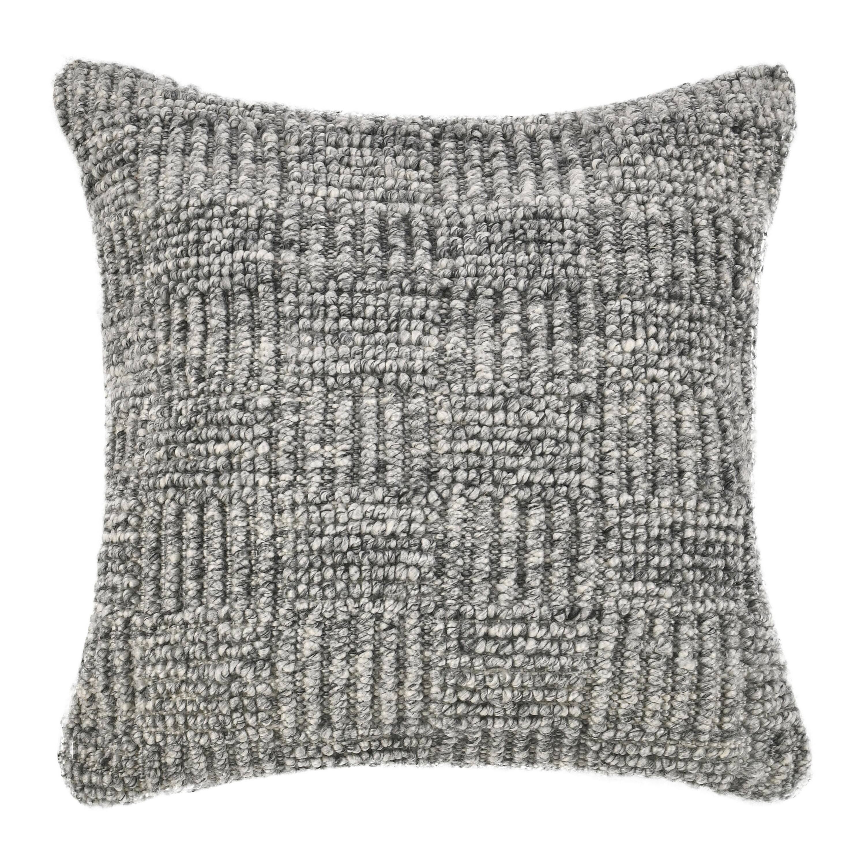 Front. Manhattan Lane - Slick Outdoor Square Accent Throw Pillow, 22 Inch  Recycled Fabric - Gray.