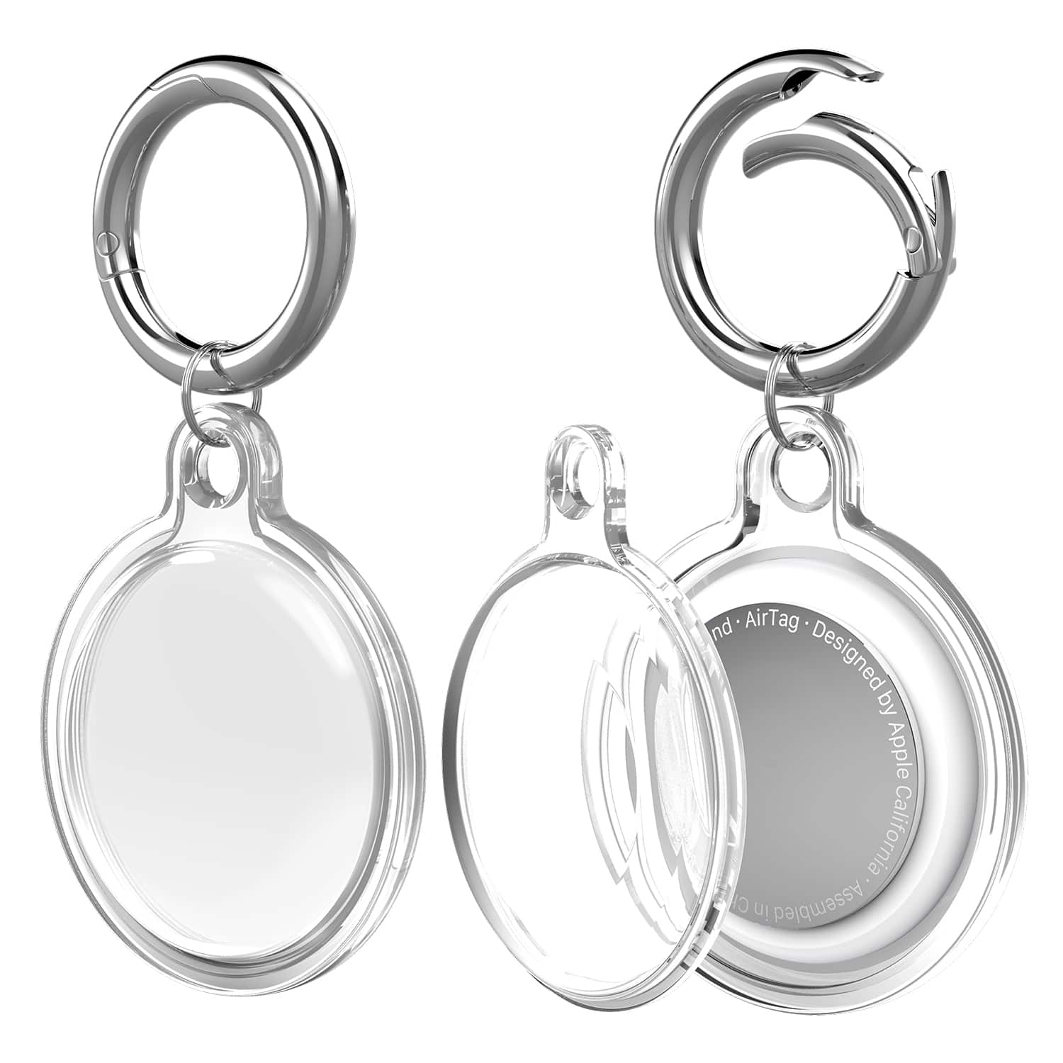 Vena - 1x For Apple AirTag Holder, AirTag Keychain Holder Waterproof AirTag Case for Pets Collar Backpack Kids Elderly - Clear