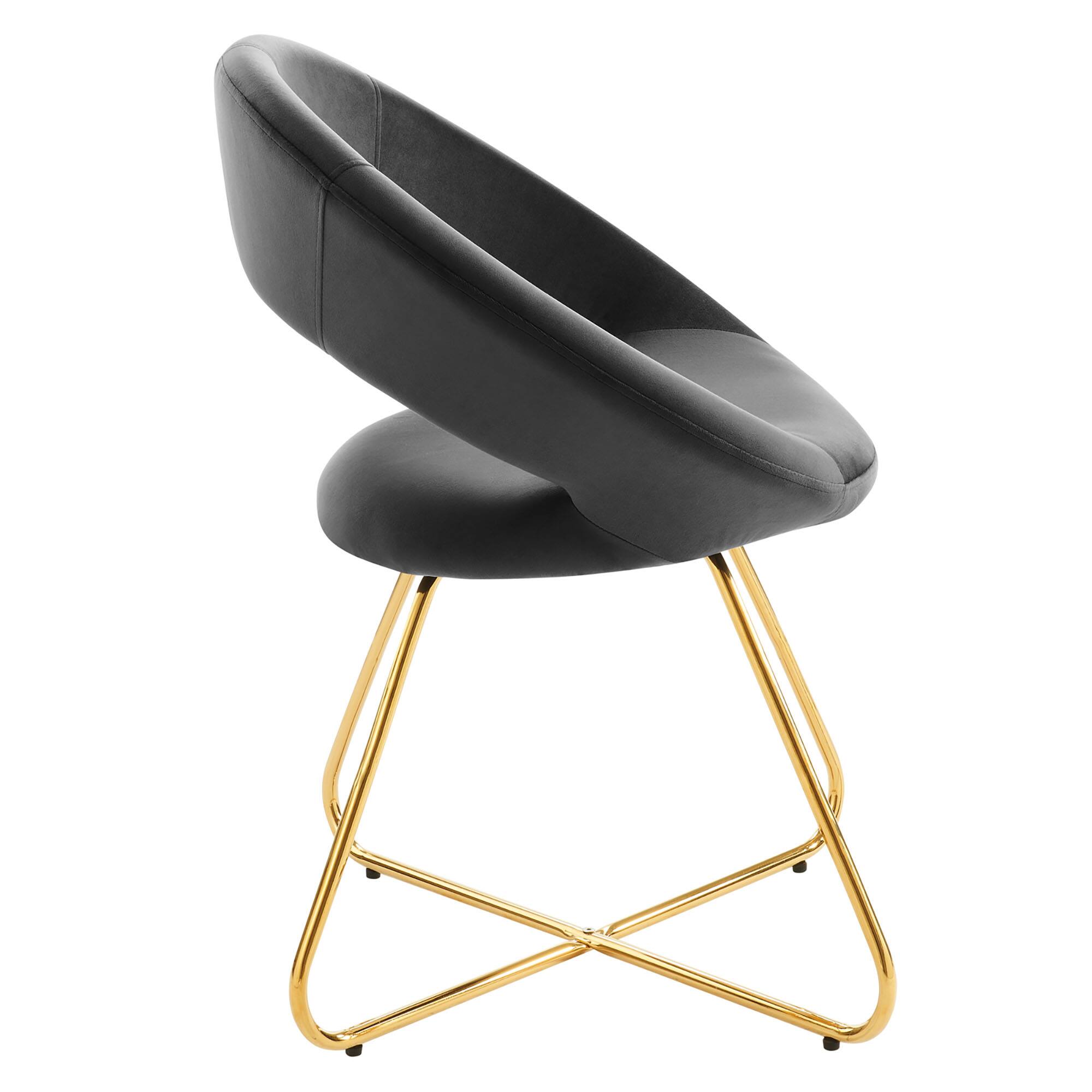 Alt View 2. Modway - Nouvelle Performance Velvet Dining Chair Set of 2 by Modway - Gold Charcoal.