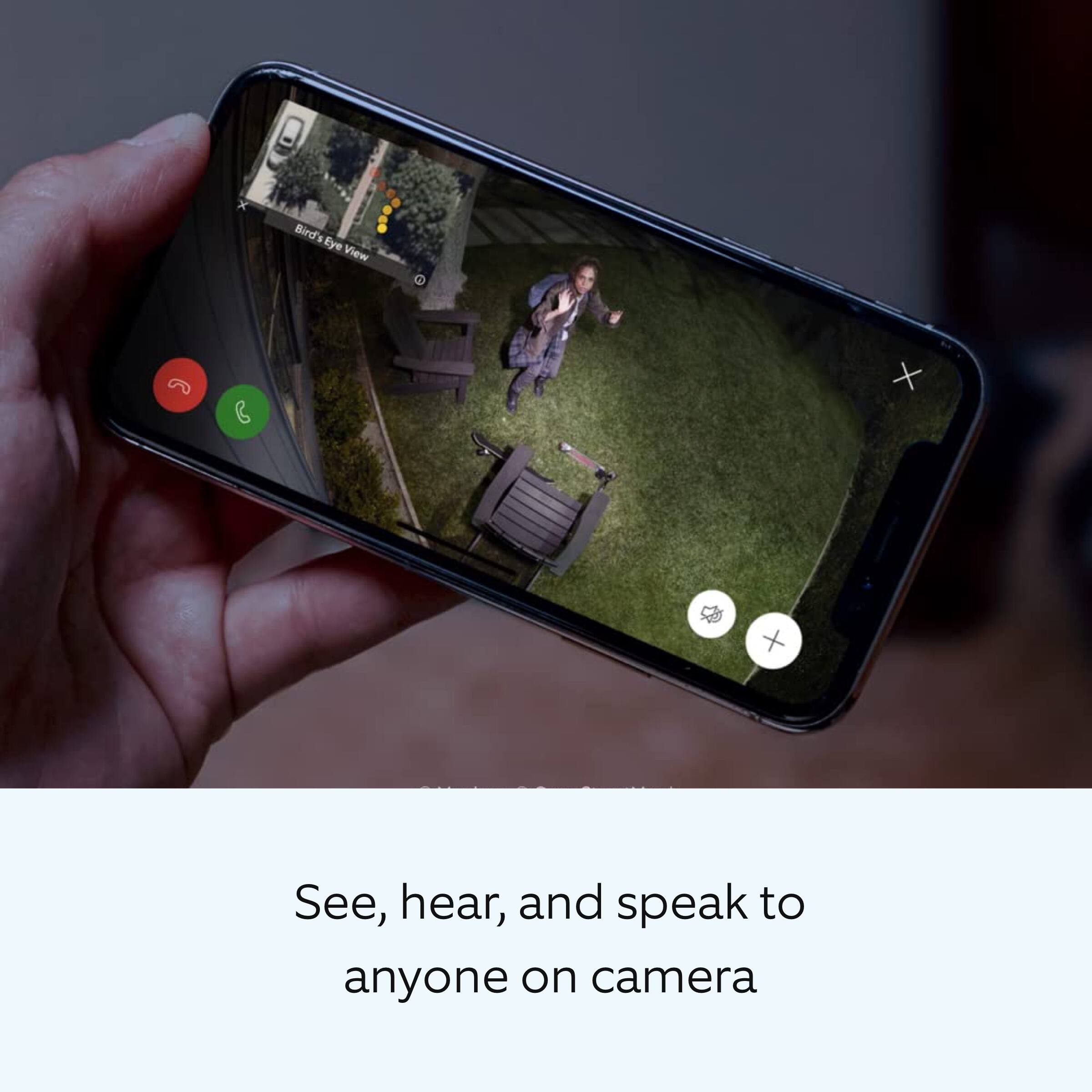 Bird's Eye View X + See, hear, and speak to anyone on camera
