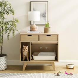 Render Cat Cabinet by Modway - Oak