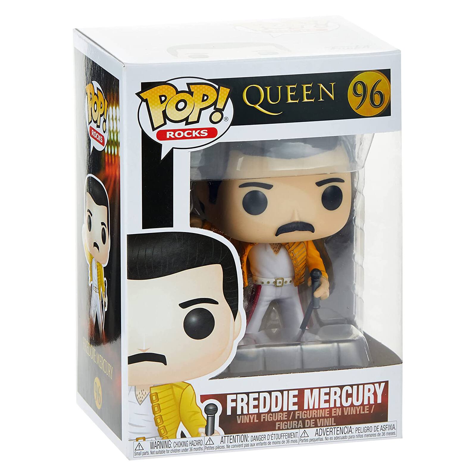 POP! QUEEN 96 ROCKS

FREDDIE MERCURY VINYLE / FIGURINE EN VINYL FIGURE FIGURA DE VINIL

ADVERTENCIA: PELIGRO DE ASFOJA D'TOUFFEMENT
ATTENTION: DANGER
WARNING: CHOKING HAZARD

Parts pequeñas que no se adhieren a las manos de menores de 36 meses.