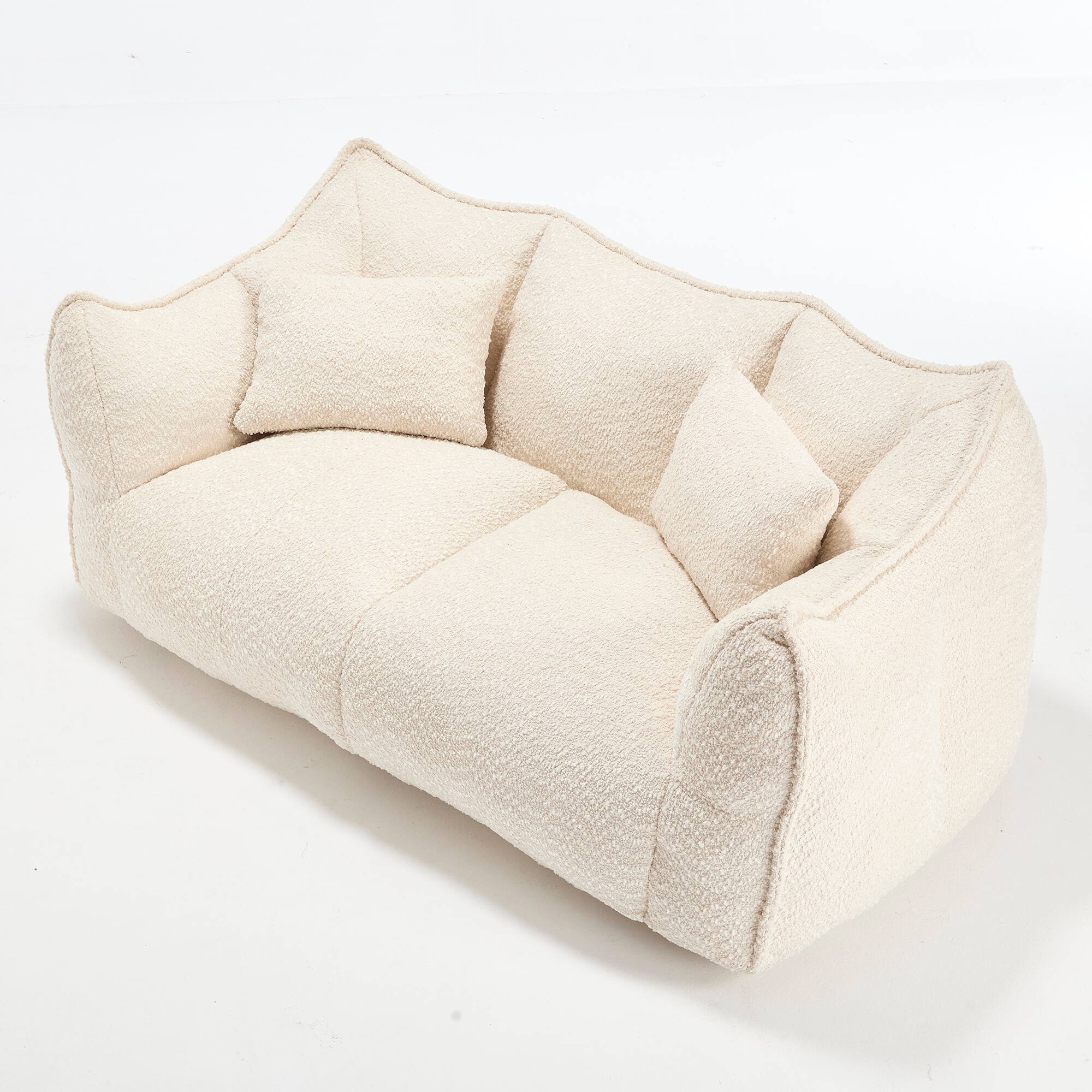 Alt View 8. GOODSILO - Large Square Beanbag Chair with High Resilience Foam Core for Two Person Lounging and Relaxation - Beige.