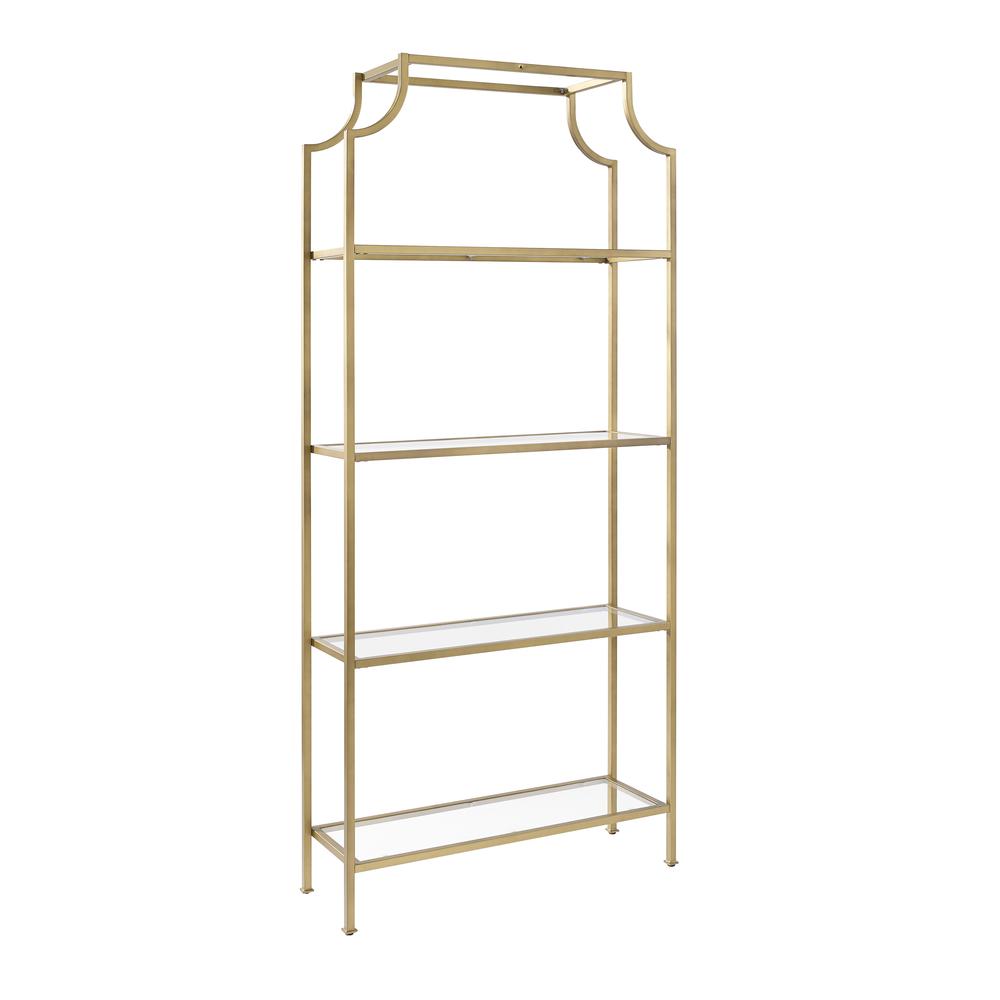 Back. Crosley Furniture - Aimee Etagere Bookcase - Soft Gold.