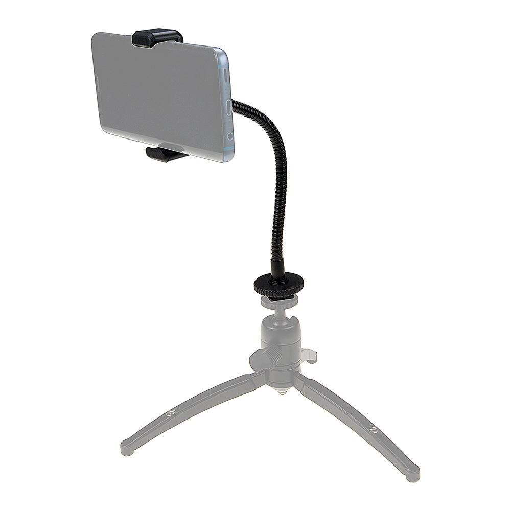 Back. Fotodiox - Smartphone Clamp w/ Gooseneck Mount - Universal Phone mount w/ Cold Shoe Adapter & 1/4" Tripod Threads.