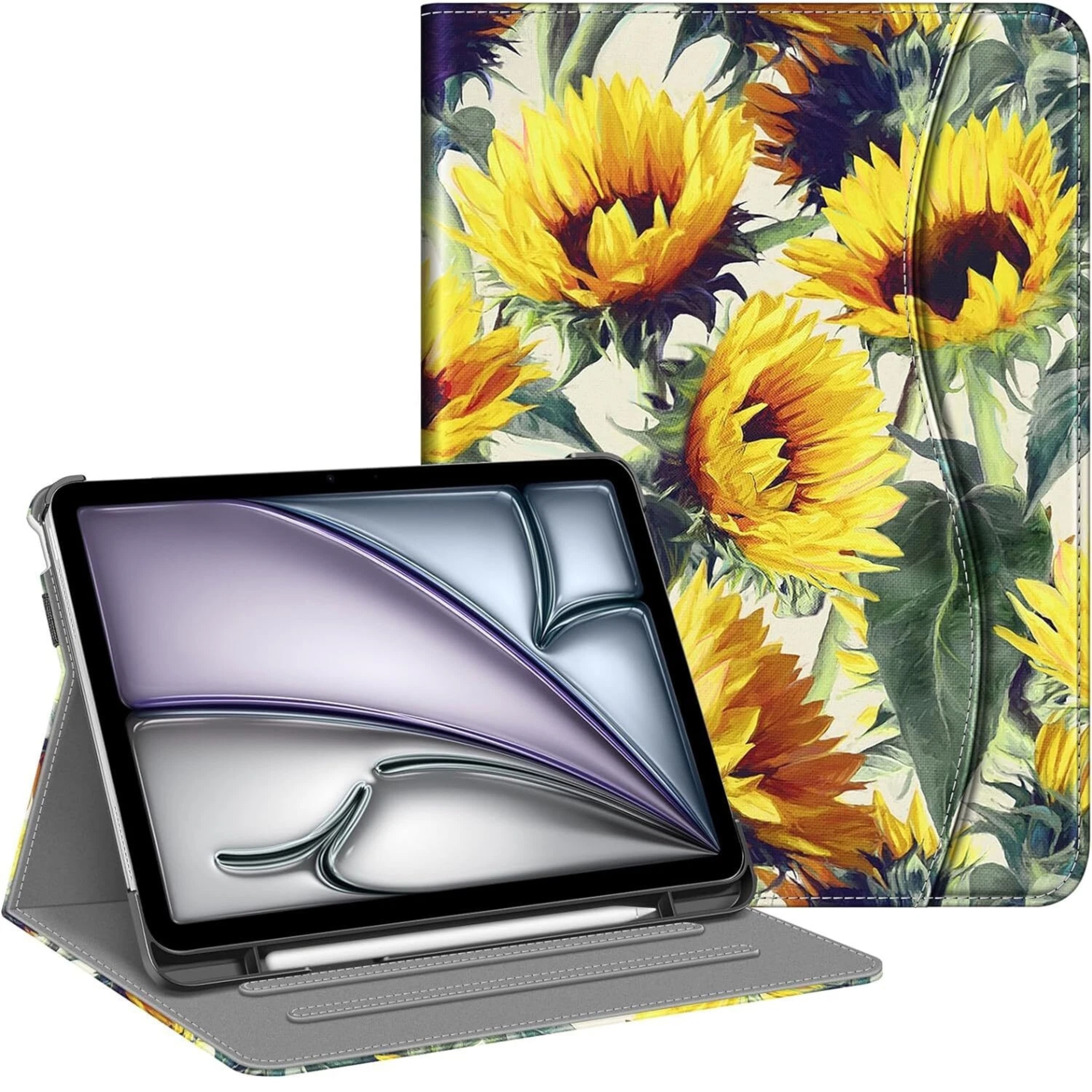 Front. Kitcheniva - iPad Air 11 Inch M3 2025 Multi Angle Viewing Case For Air 5th 4th 10.9 Inch Sunflower - Sunflower.