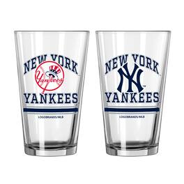 Logo Brands - New York Yankees 16oz. Pint Glass Two Pack - Multicolor