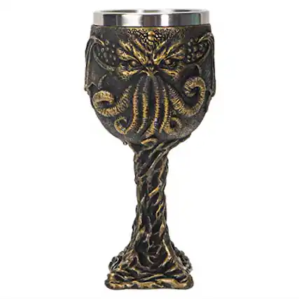 Front. Pacific Trading - The Call of Cthulhu Sea Monster Goblet Wine Chalice Cup Resin Body Stainless Steel Cup 7 ounce - Multicolor.