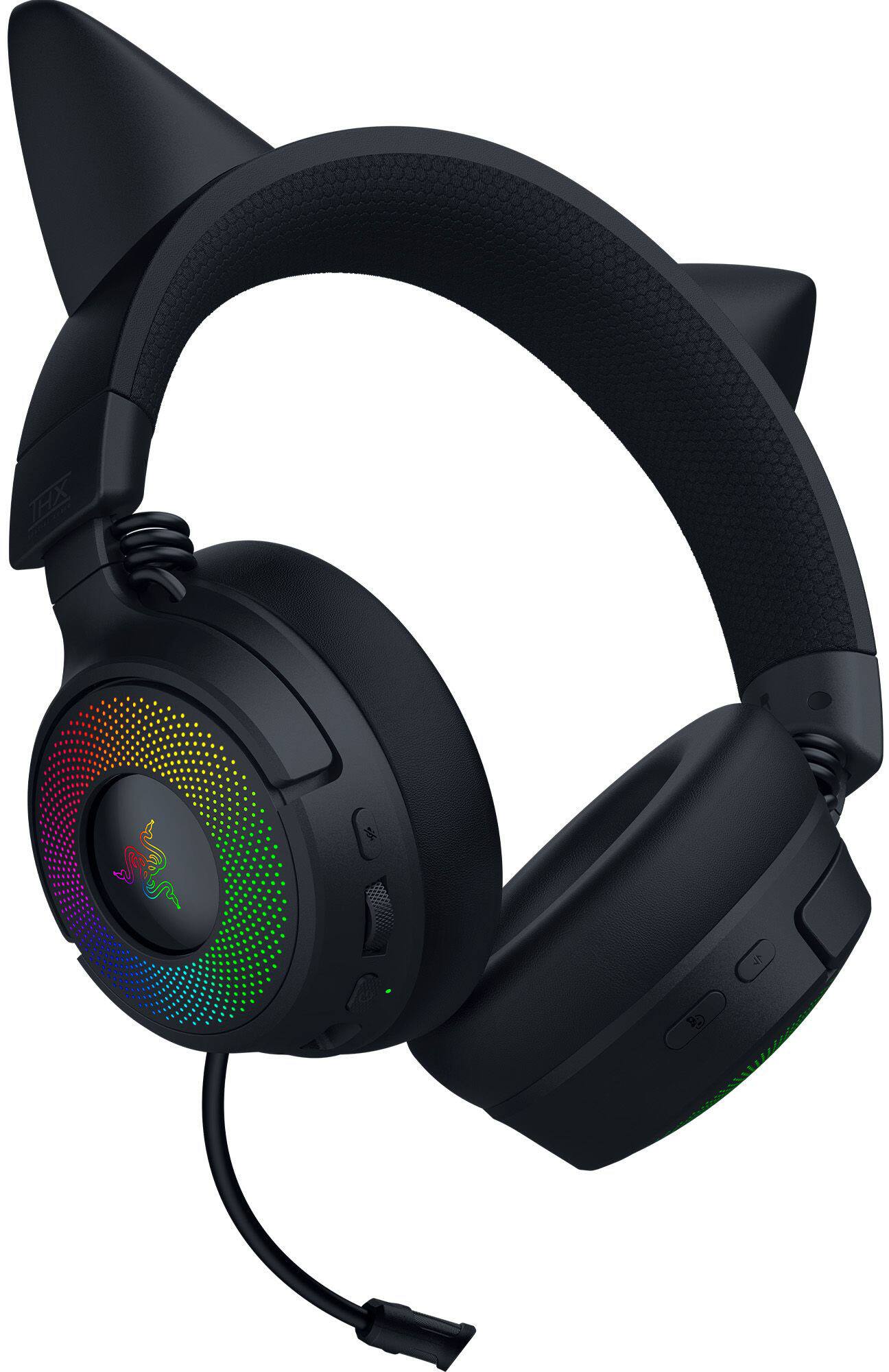 Alt View 4. Razer - Kraken Kitty V3 Pro Wireless Over-the-Ear Gaming Headset for PC, Mac, PlayStation, Nintendo Switch, Steam Deck - Black.