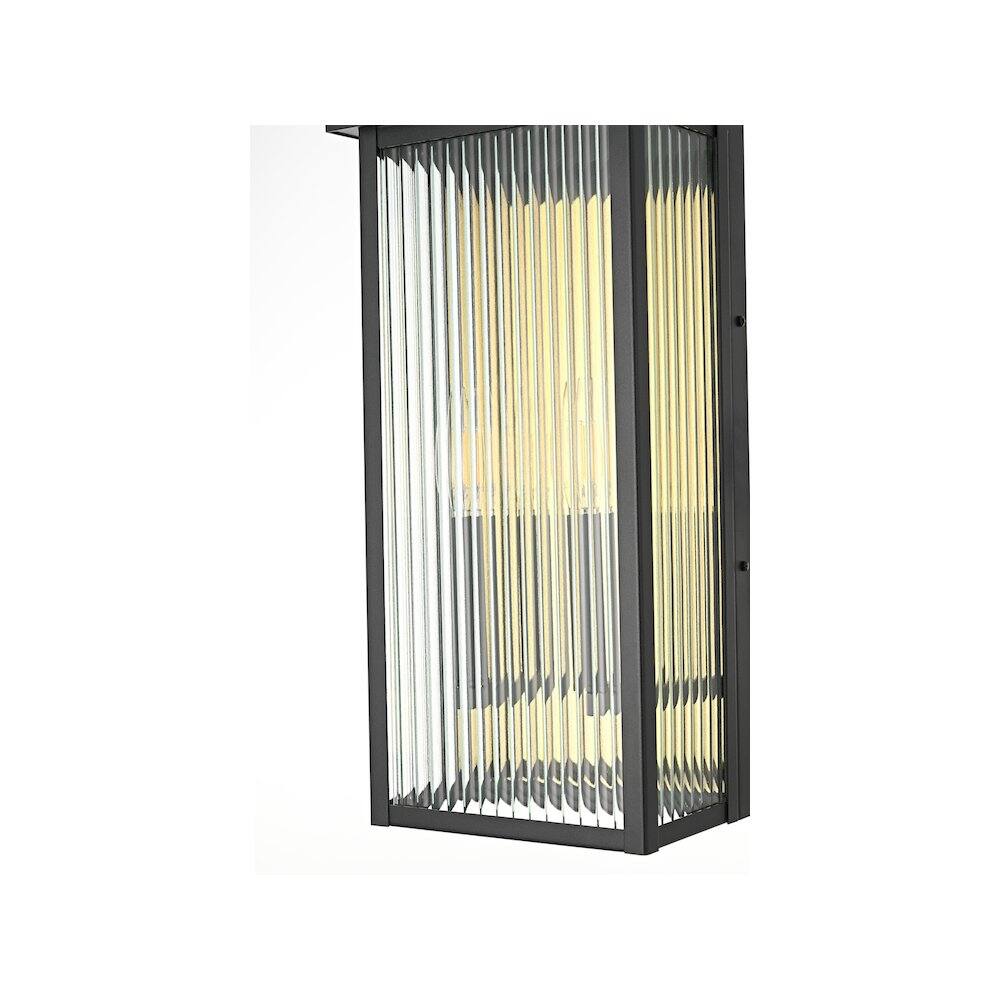 Alt View 3. Elegant Lighting - Kannon 8.5 inch Outdoor Wall Sconce in Black - Black.