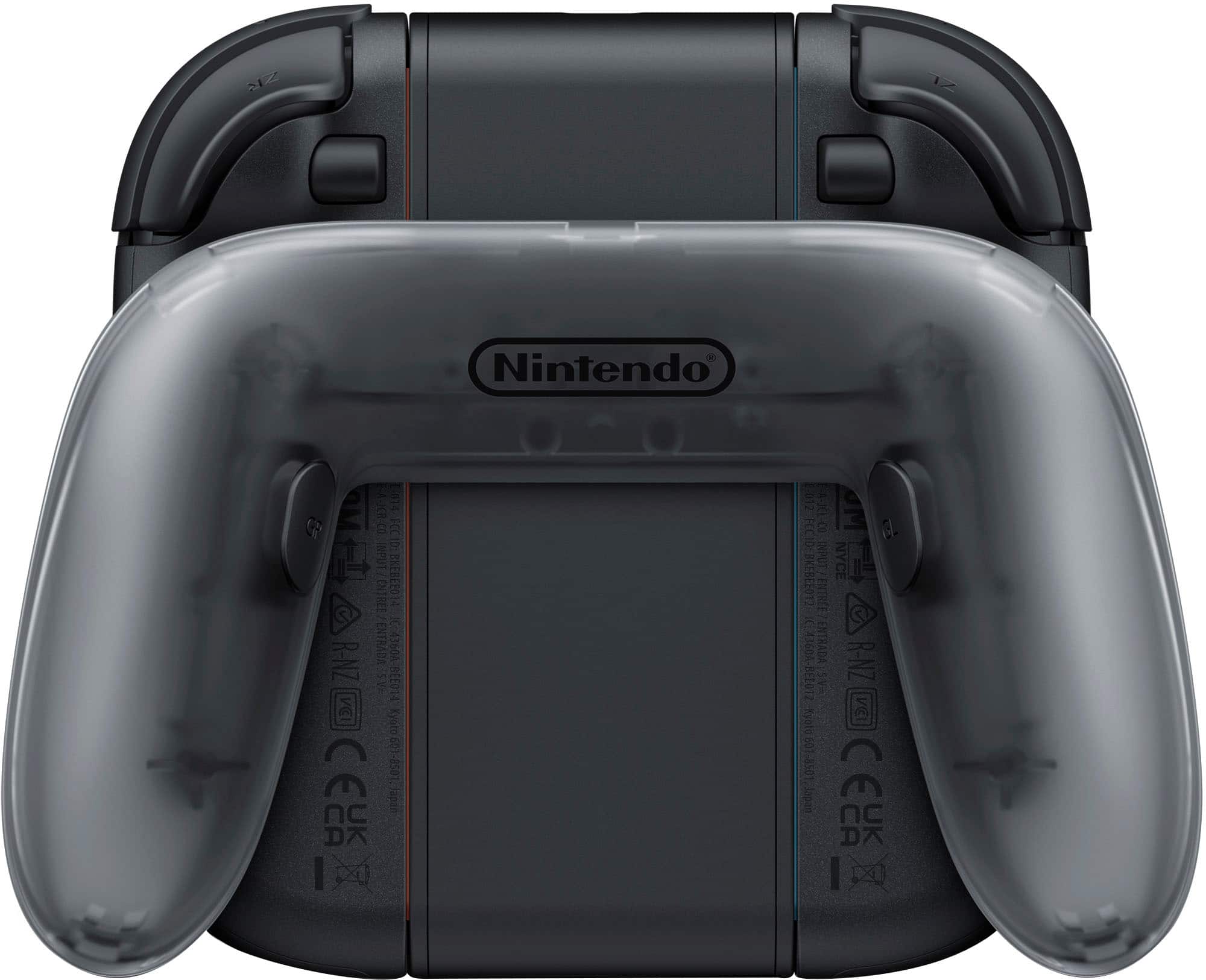 Nintendo Wii Controller with a black and red design. The controller is made by Nintendo and has a unique design. The controller is designed to be used with the Nintendo Wii gaming system.