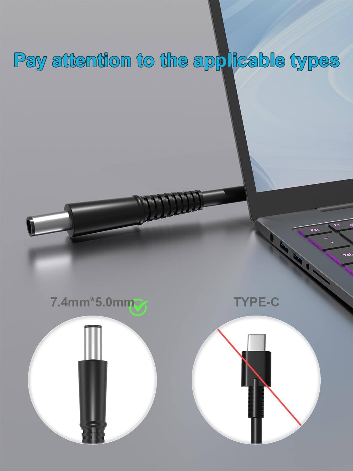 Pay attention to the applicable types

7.4mm*5.0mm

TYPE-C