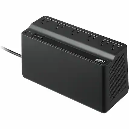 Front. APC - Back-UPS, 450VA/255W, Tower/Wall Mount, 6 Outlets, LED Indicator - Black.